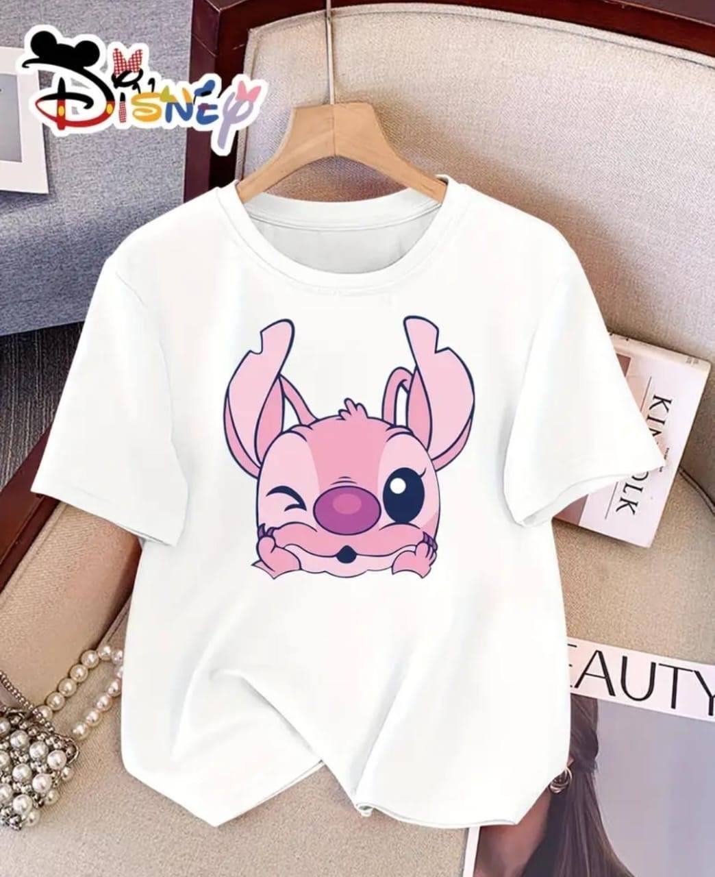 WIHTE COLOR CASUAL TEE WITH LADIES