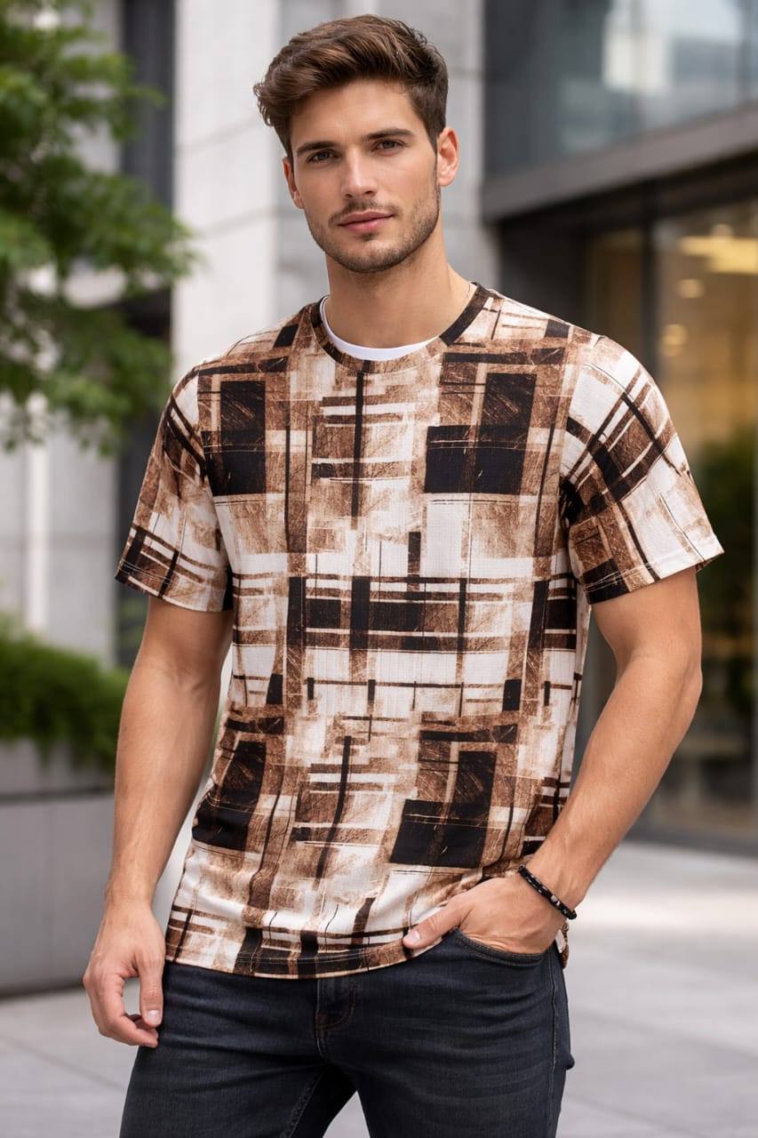 POPCORN MATERIAL PRINTED T-SHIRT