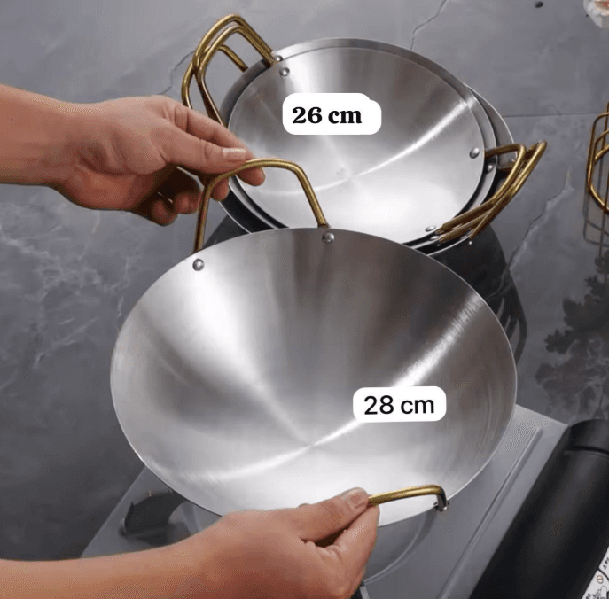 STAINLESS STEEL WOK PAN 28CM