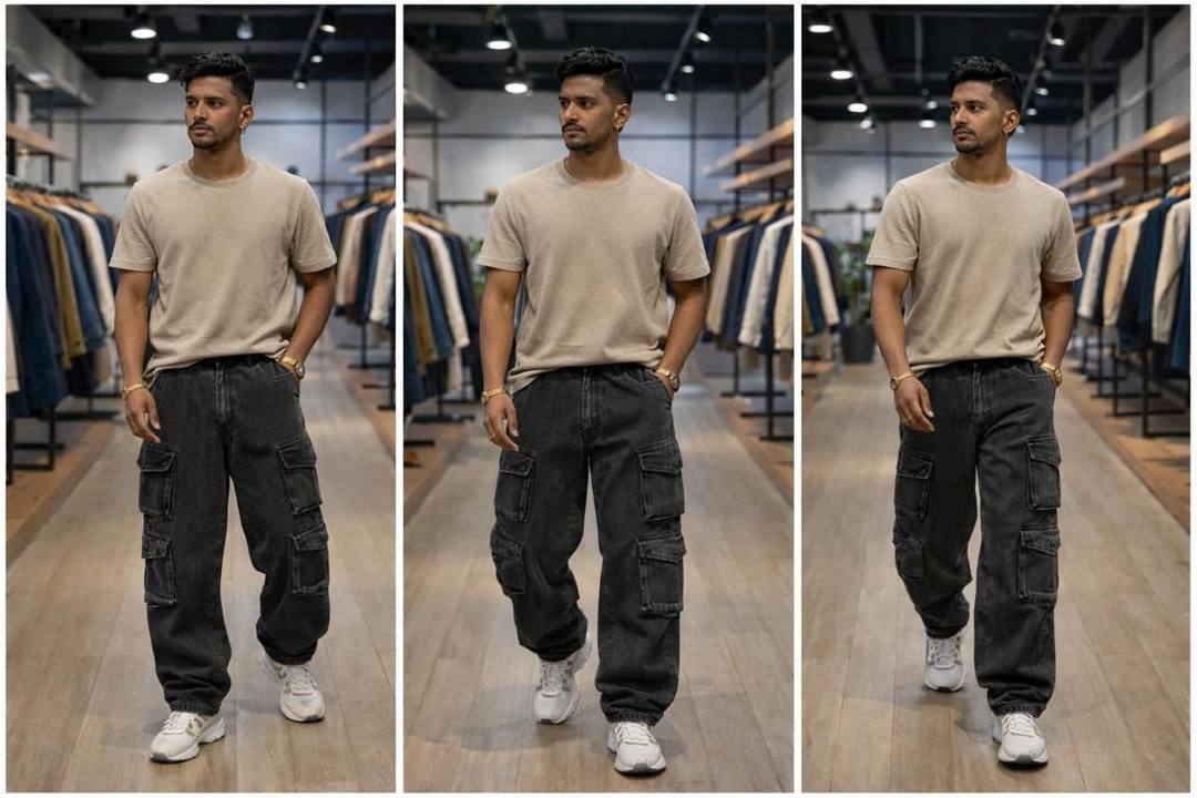 ACID WASH ELASTIC 8 POCKET CARGO