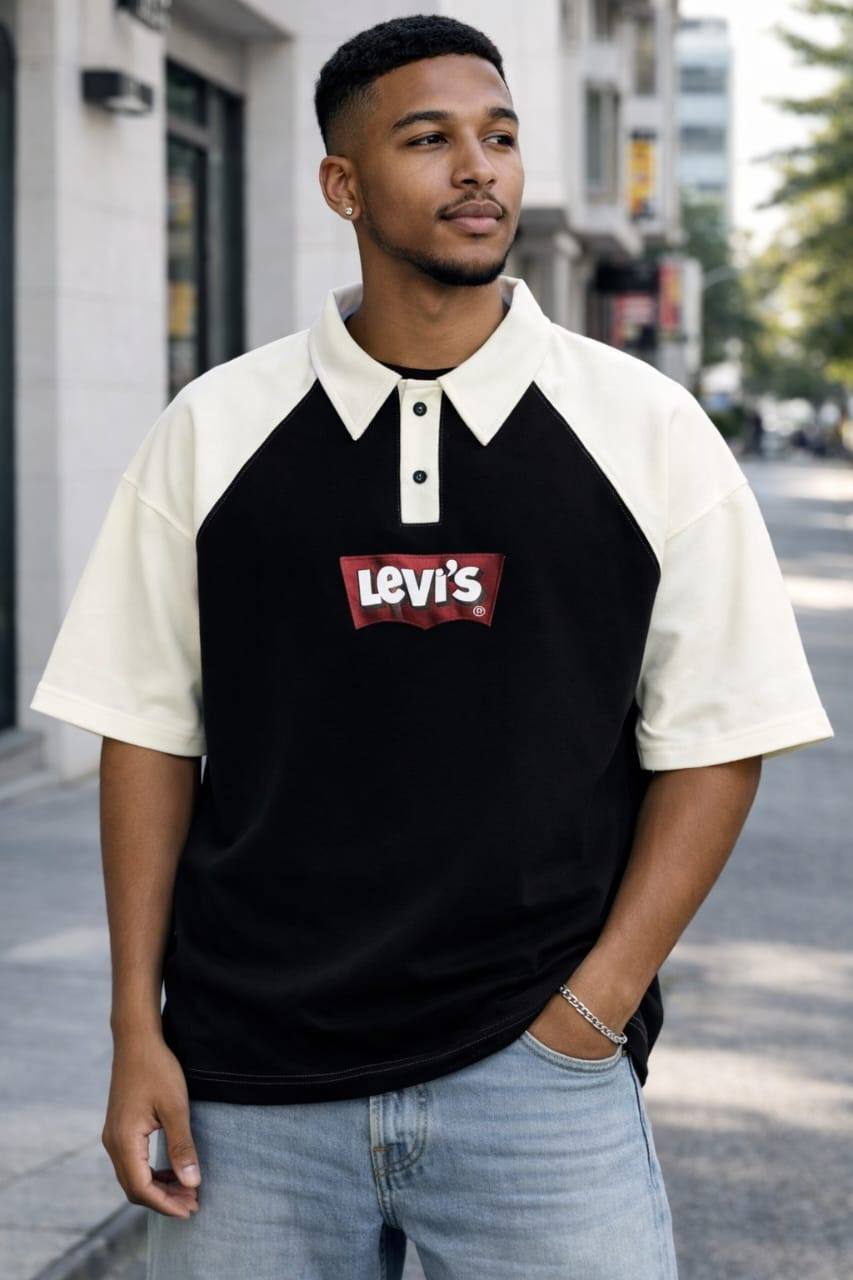 POPCORN TWO TONE COLLAR T-SHIRT