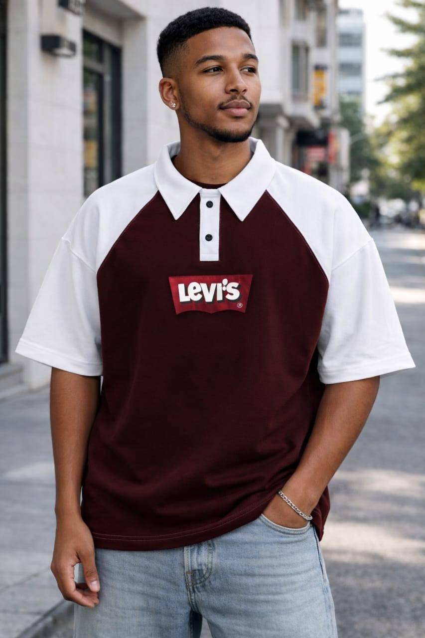 POPCORN TWO TONE COLLAR T-SHIRT