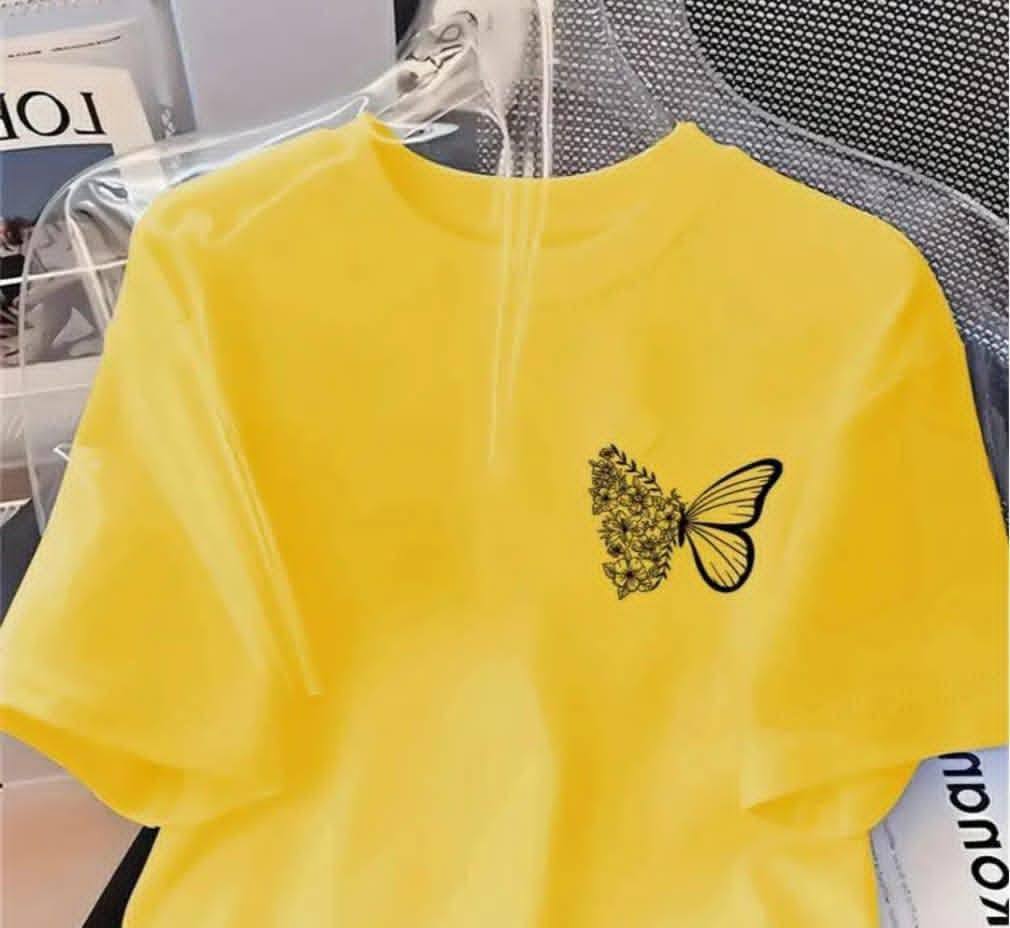 POCKET SIZE MINI YELLOW PRINT T SHIRTS DESIGN