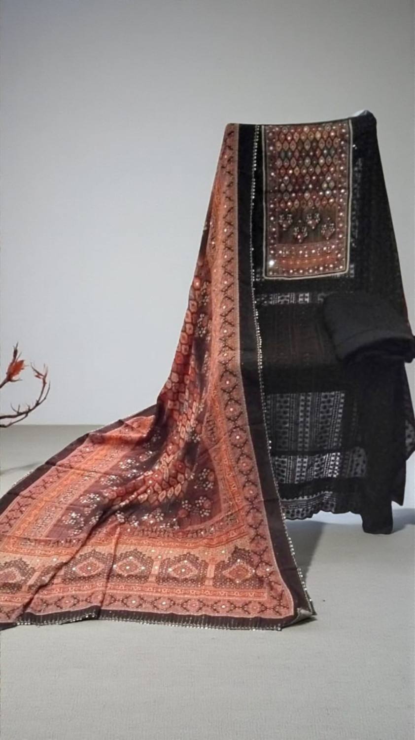HAKOBA MIRROR WORK SHALWAR MATERIAL SET