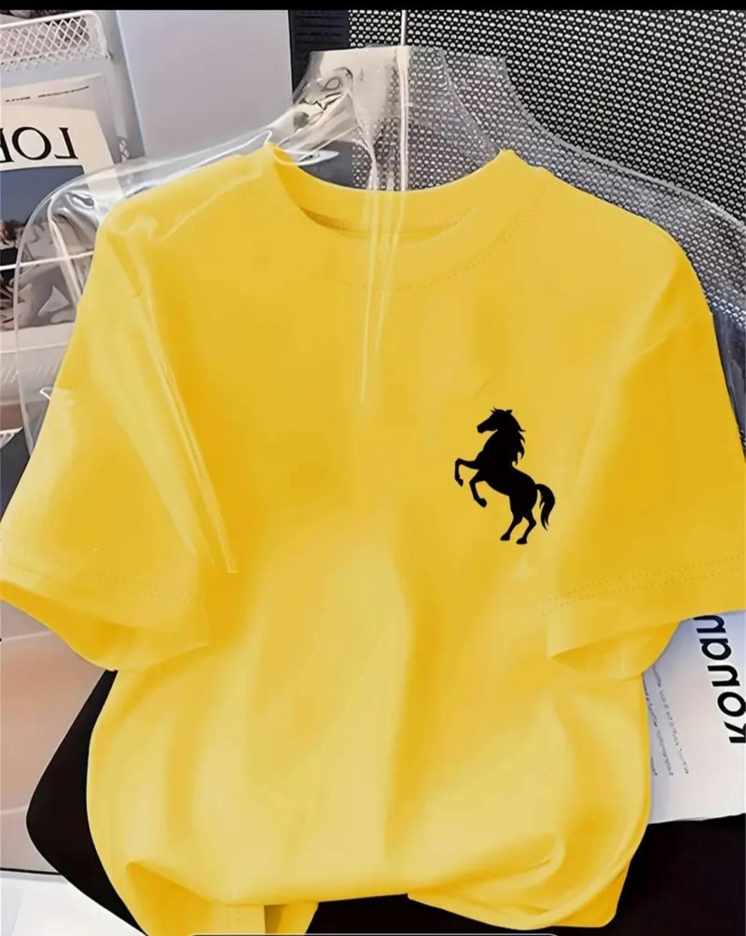 POCKET SIZE MINI PRINT T SHIRTS YELLOW DESIGN