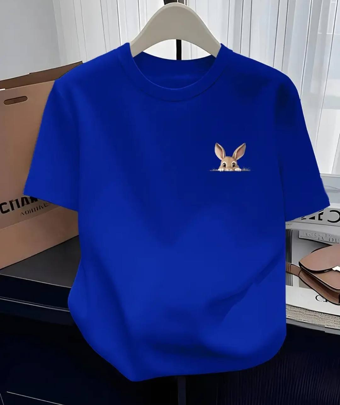 POCKET SIZE MINI PRINT T SHIRTS BLUE COLOR DESIGN