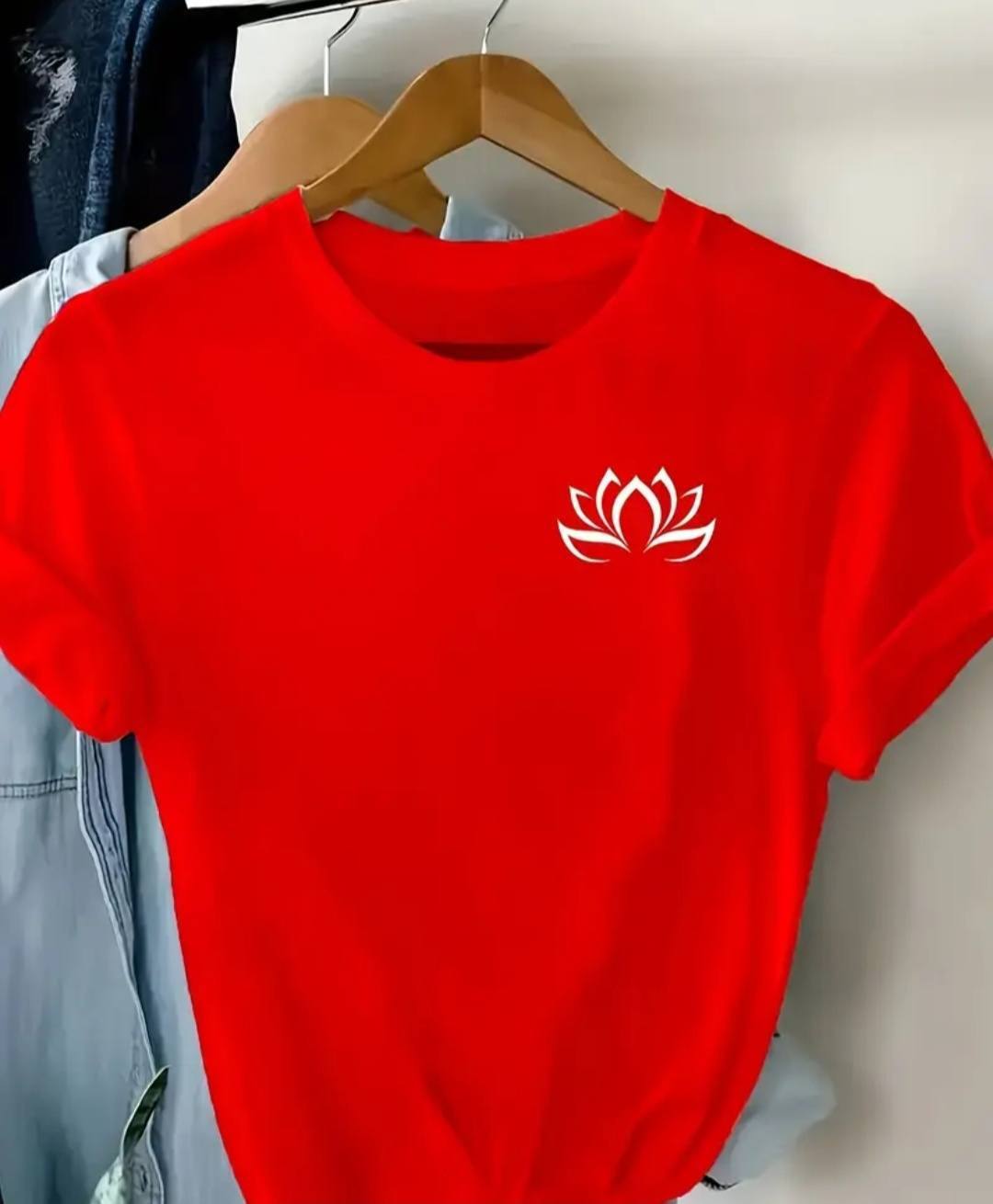 POCKET SIZE MINI PRINT T SHIRTS RED COLOR DESIGN