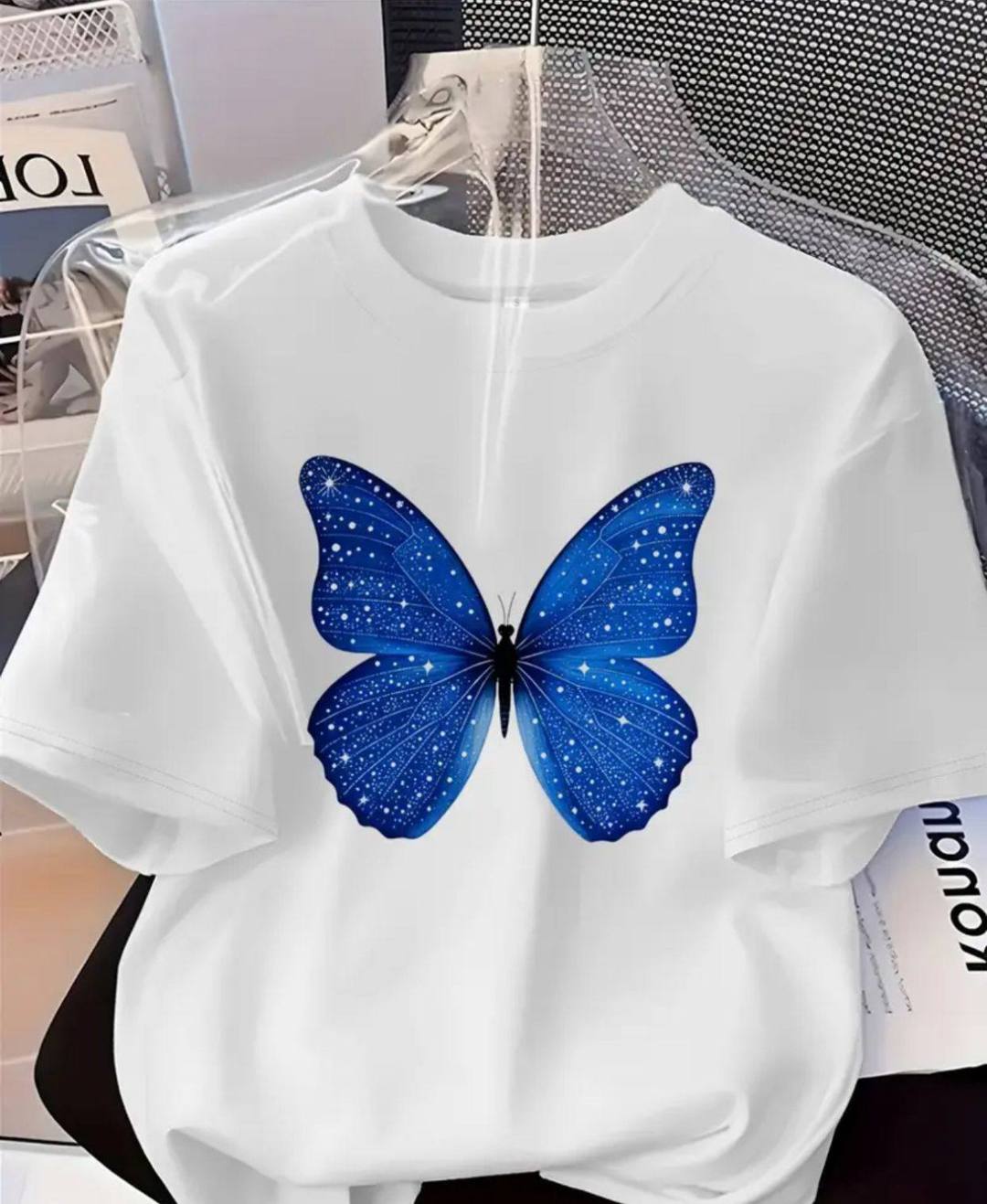 BUTTERFLY PRINT TEE WITH LADIES FOR SALE