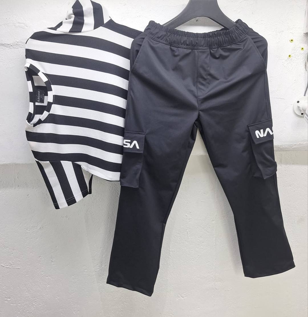 BIG FOLD CARGO PANT TWO TONE T-SHIRT