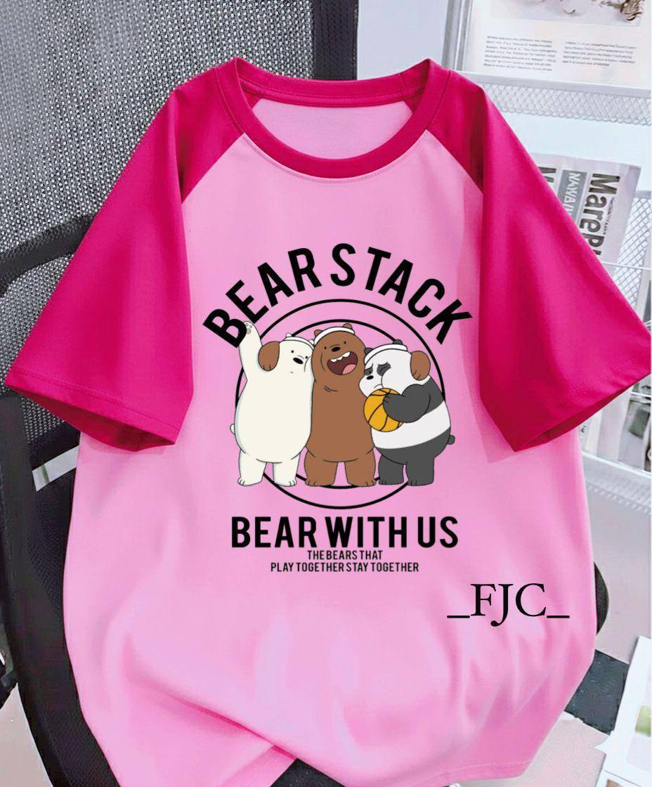 BEAR STACK PINK BAGGY TEE FOR SALE