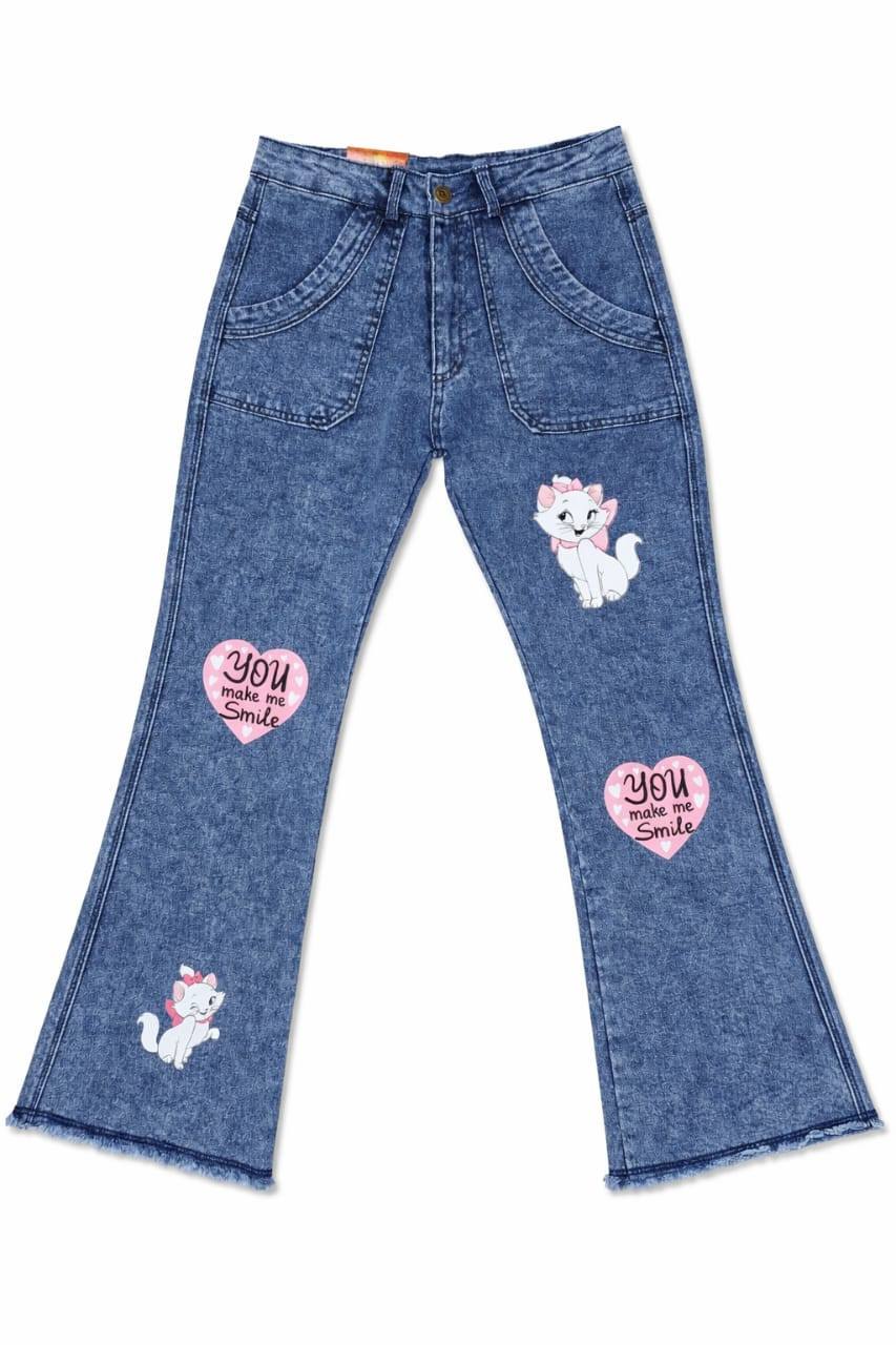 LADIES BIG FOLD PRINT DENIM