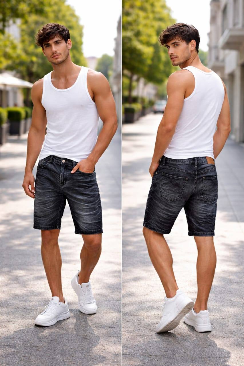 ACID WASH DENIM SHORTS
