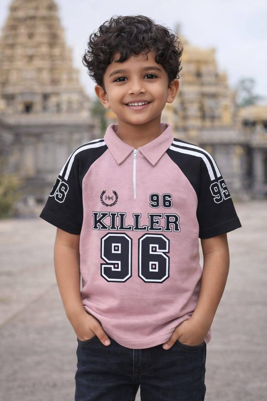 BOYS COLOR ZIPPER T-SHIRT