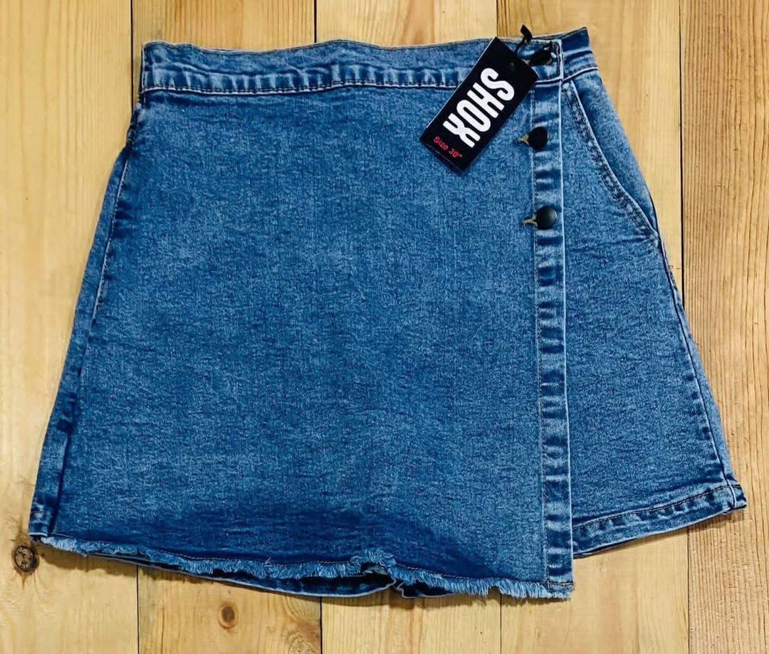 LADIES DENIM SHORT SKIRT