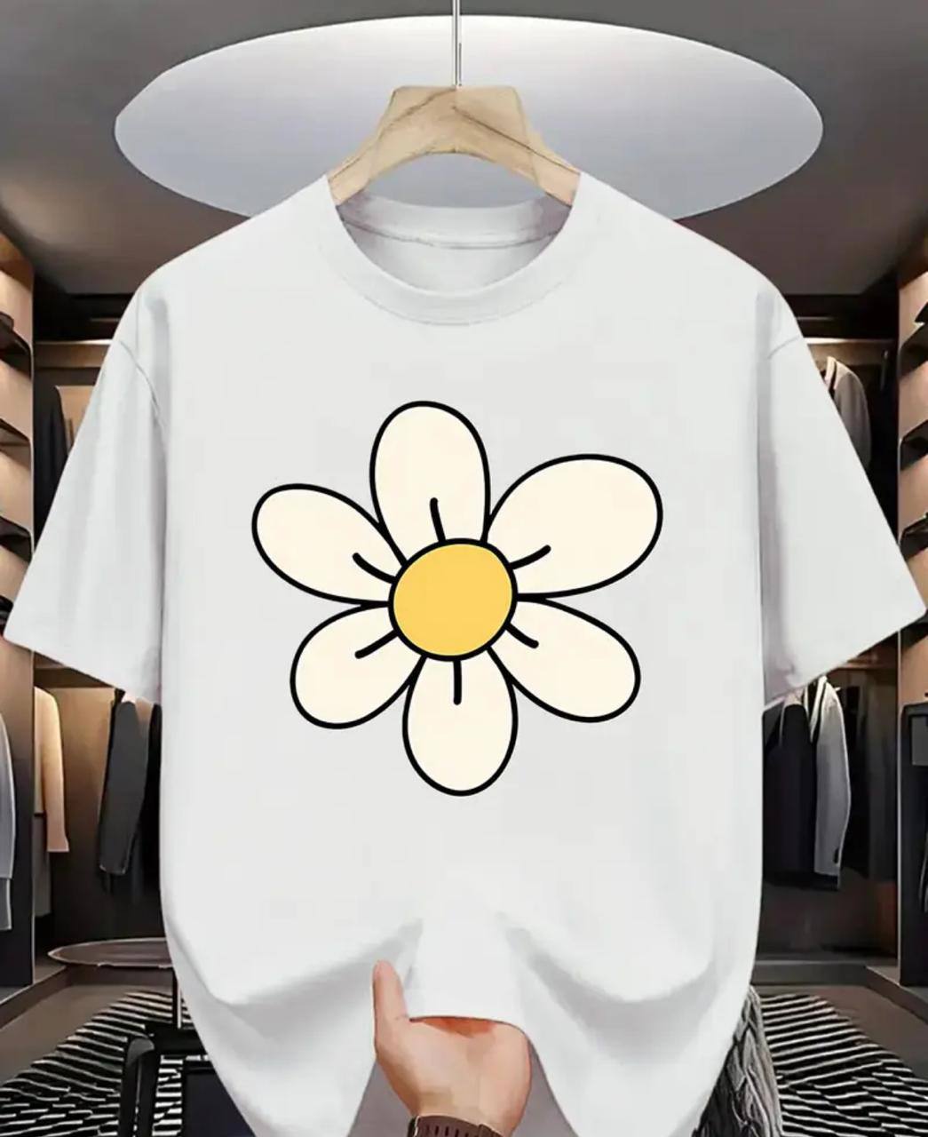 FLOWER PRINT T SHIRT FOR LADIES