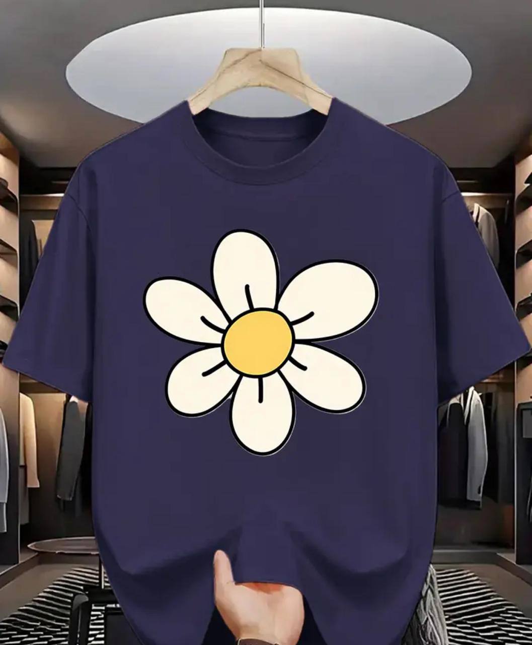 FLOWER PRINT T SHIRT FOR LADIES