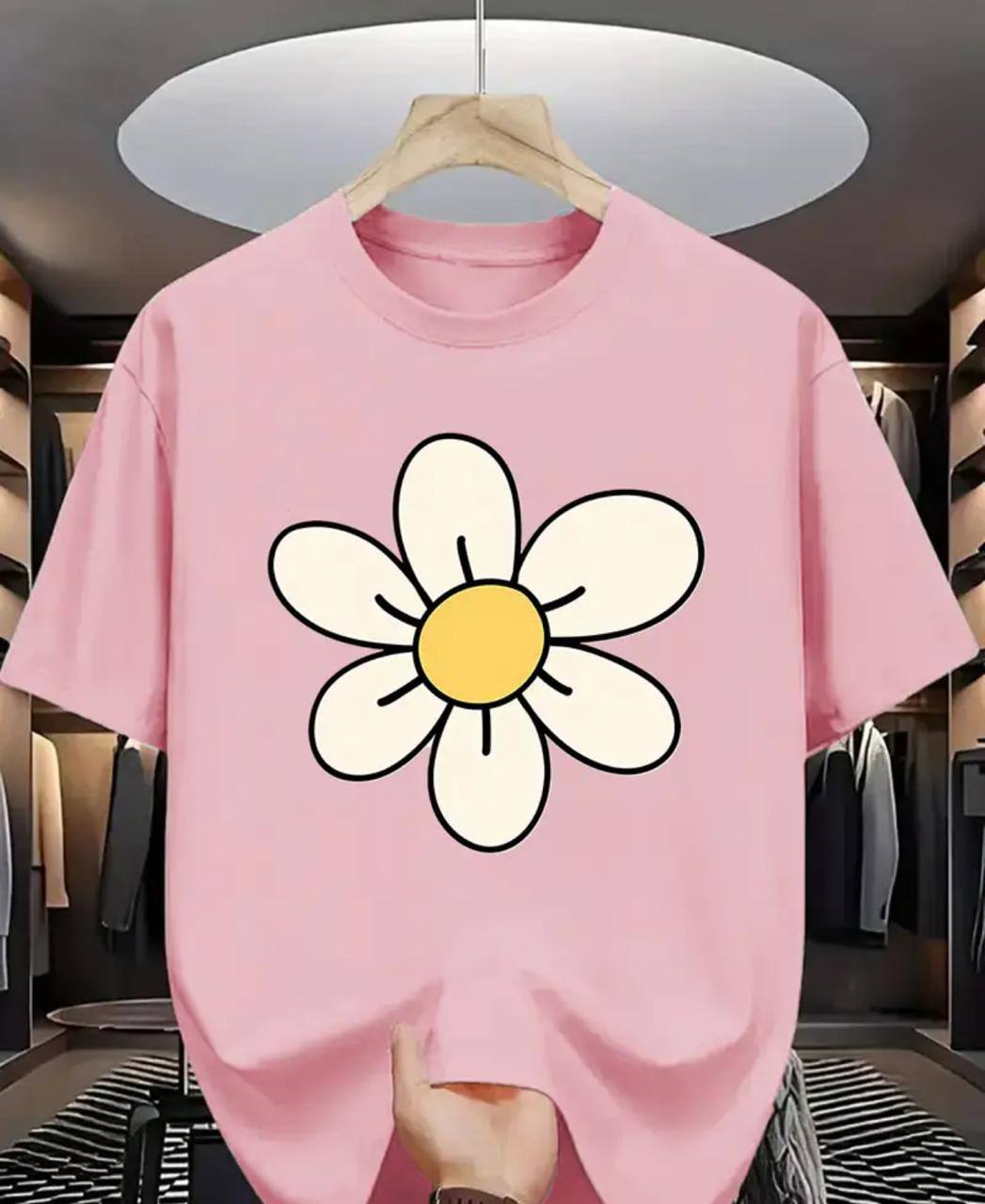 FLOWER PRINT T SHIRT FOR LADIES