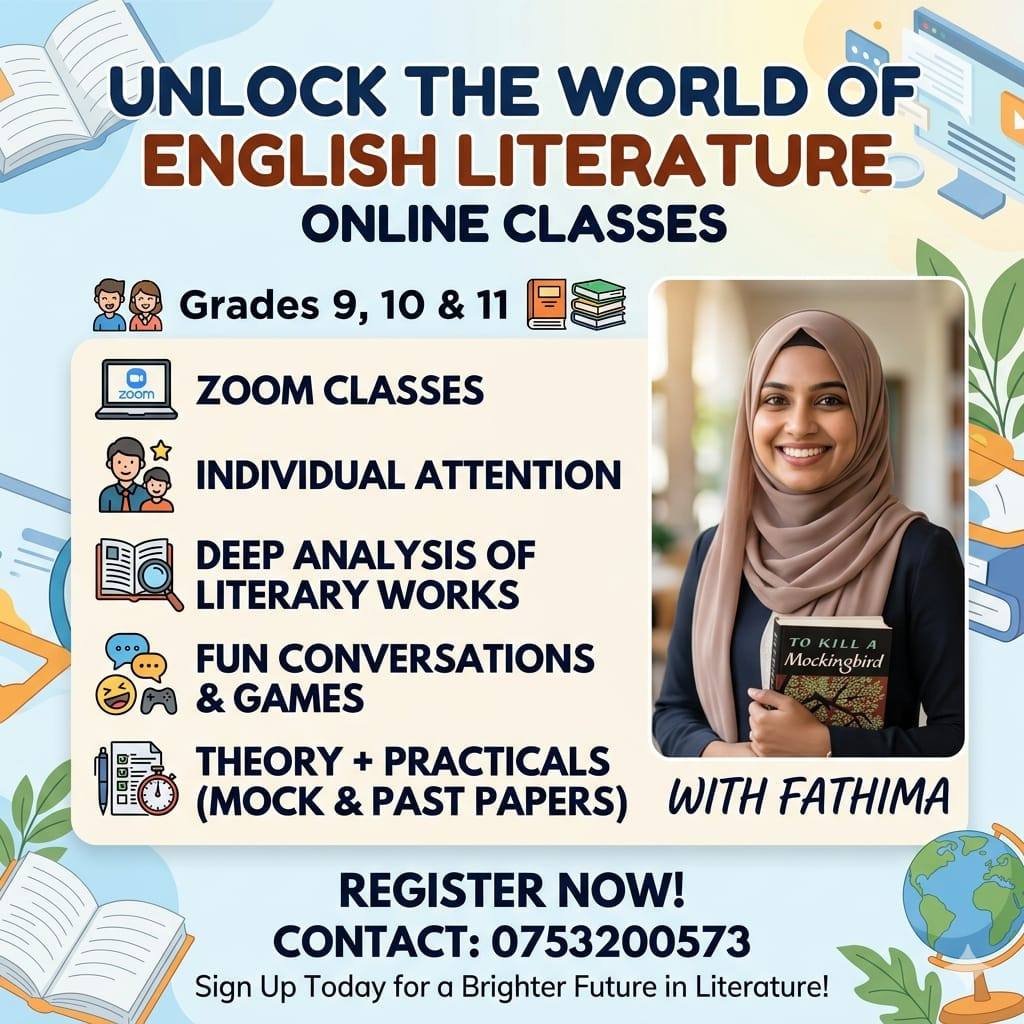 ENGLISH LITERATURE ONLINE CLASSES