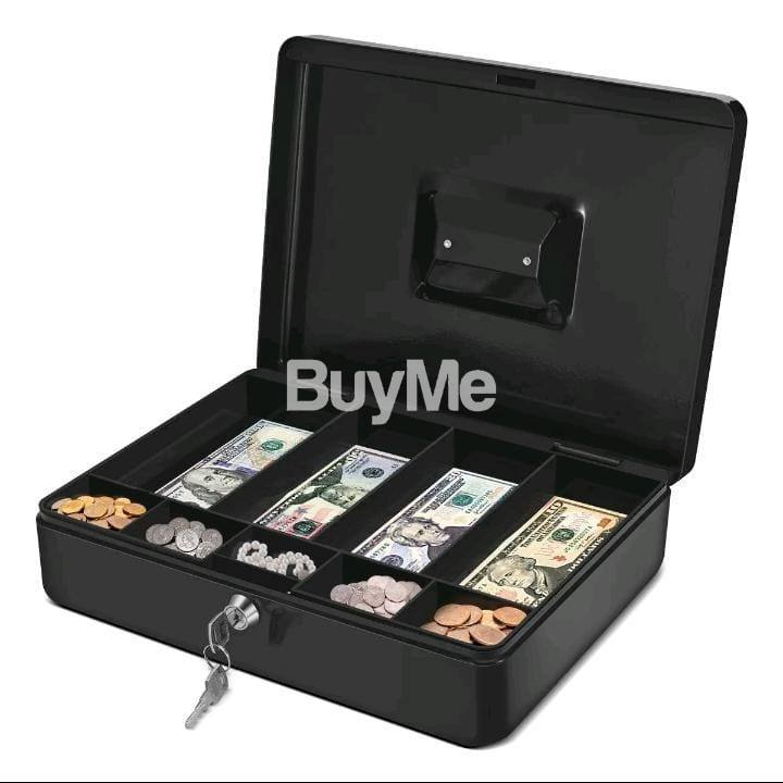 CASH BOX 8 INCH BLACK WITH KEYS