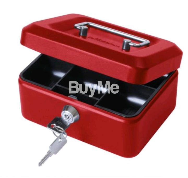 METAL CASH BOX 10INCH KEY LOCK BLUE