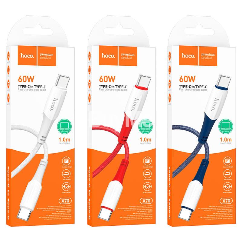 hoco X70 60W Type C to Type C Fast Charging Data Cable 1m