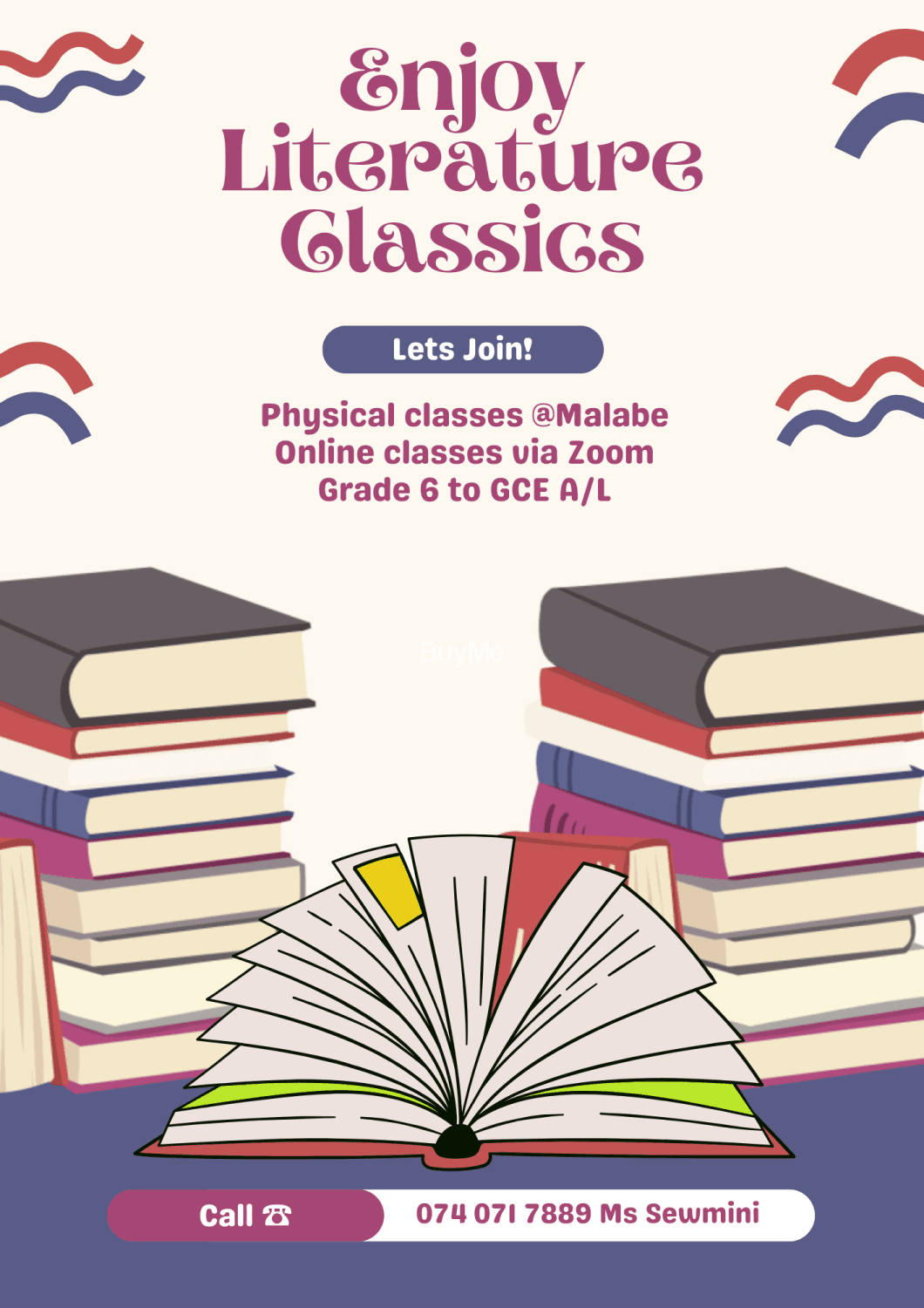 ENGLISH LITERATURE CLASSES FROM GRADE 6 TO GCE A/L