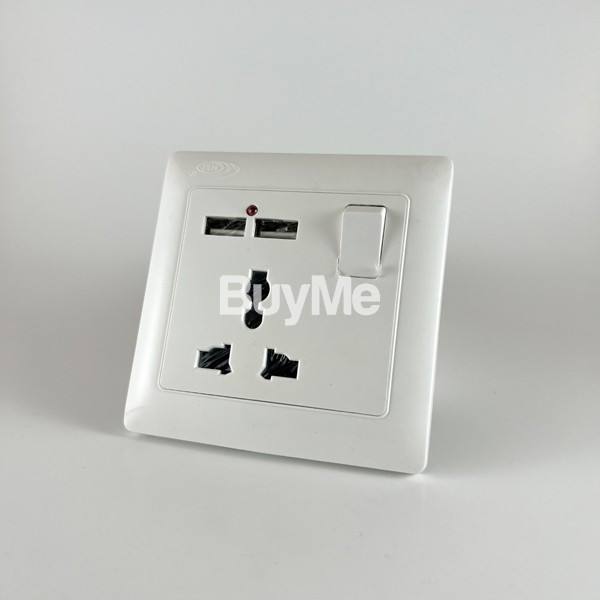 UNIVERSAL PLUG BASE WITH 2 USB