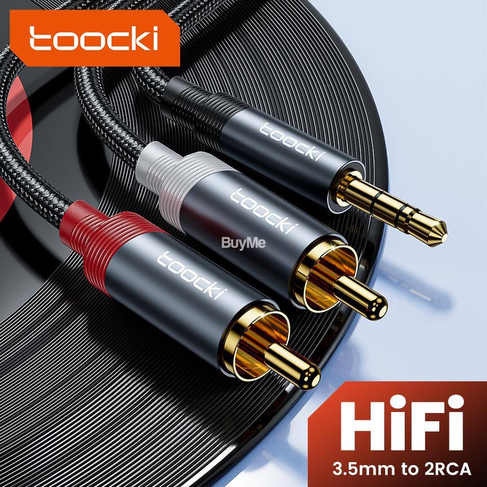 TOOCKI 3.5MM TO 2 RCA CABLE 1M