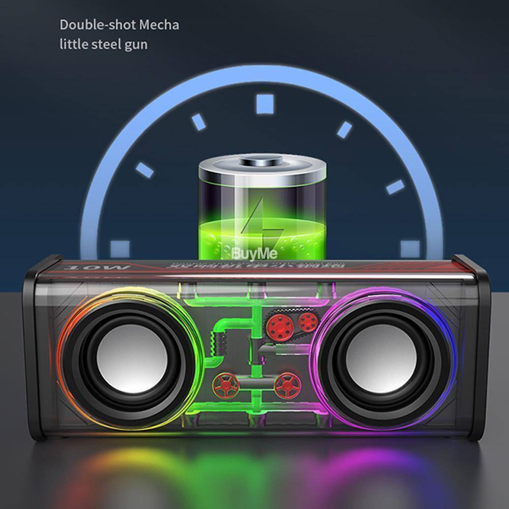 V8 TRANSPARENT RGB-LIGHT BLUETOOTH SUBWOOFER SPEAKER