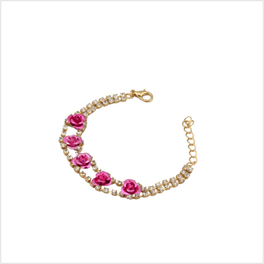 18K GOLD PLATED CRYSTAL ROSE BRACELET - SALE