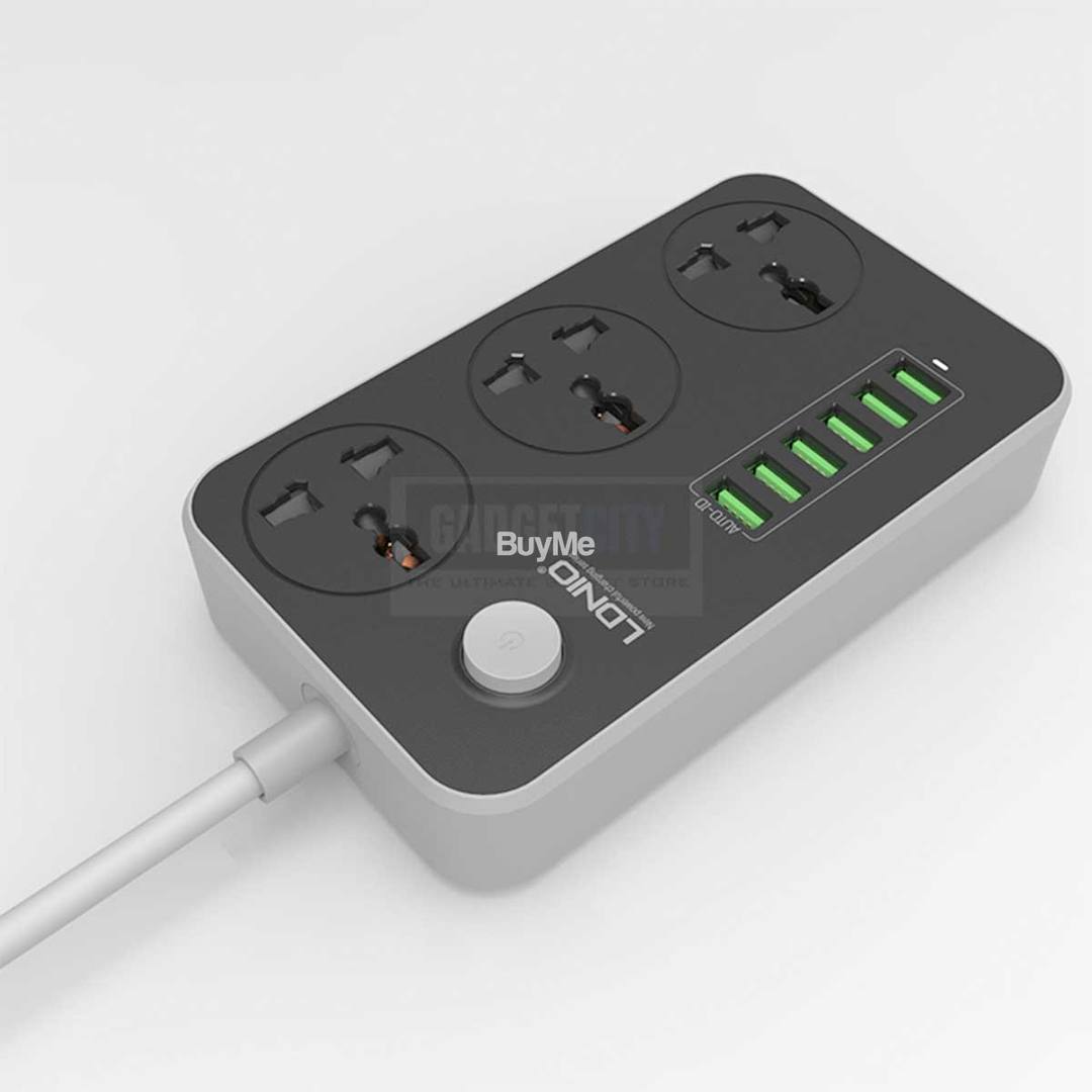 LDNIO 6 USB PORTS AND 3 POWER SOCKET EXTENSION SC3604