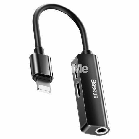 BASEUS 3 IN 1 IP MALE TO DUAL IP & 3.5MM FEMALE ADAPTER L52