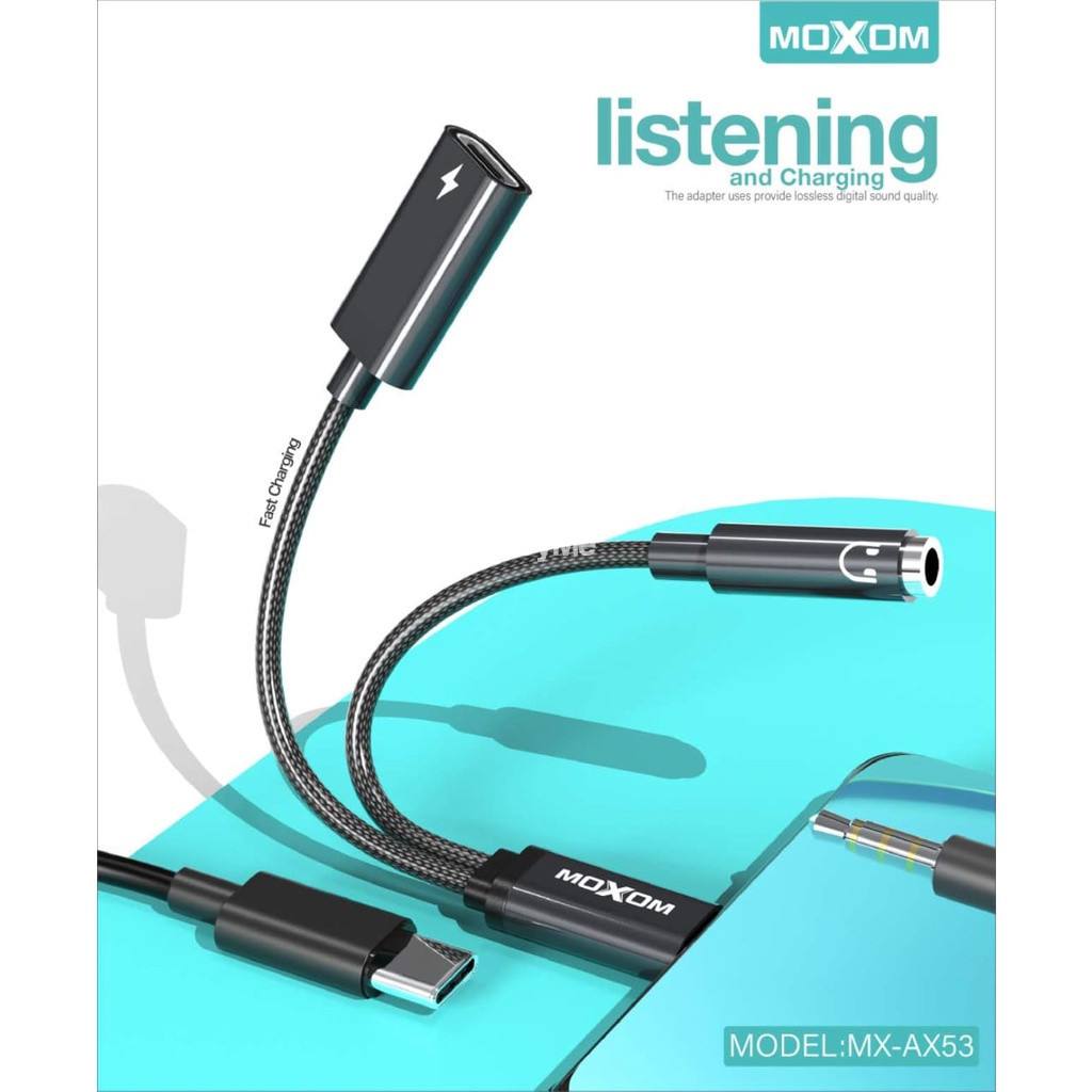 MOXOM TYPE C AUDIO 3.5MM CHARGING ADAPTER & CONVERTER MX-AX53