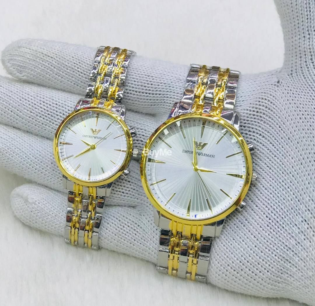 GOLD & SILVER COLOUR MIXED COUPLE WATCHES