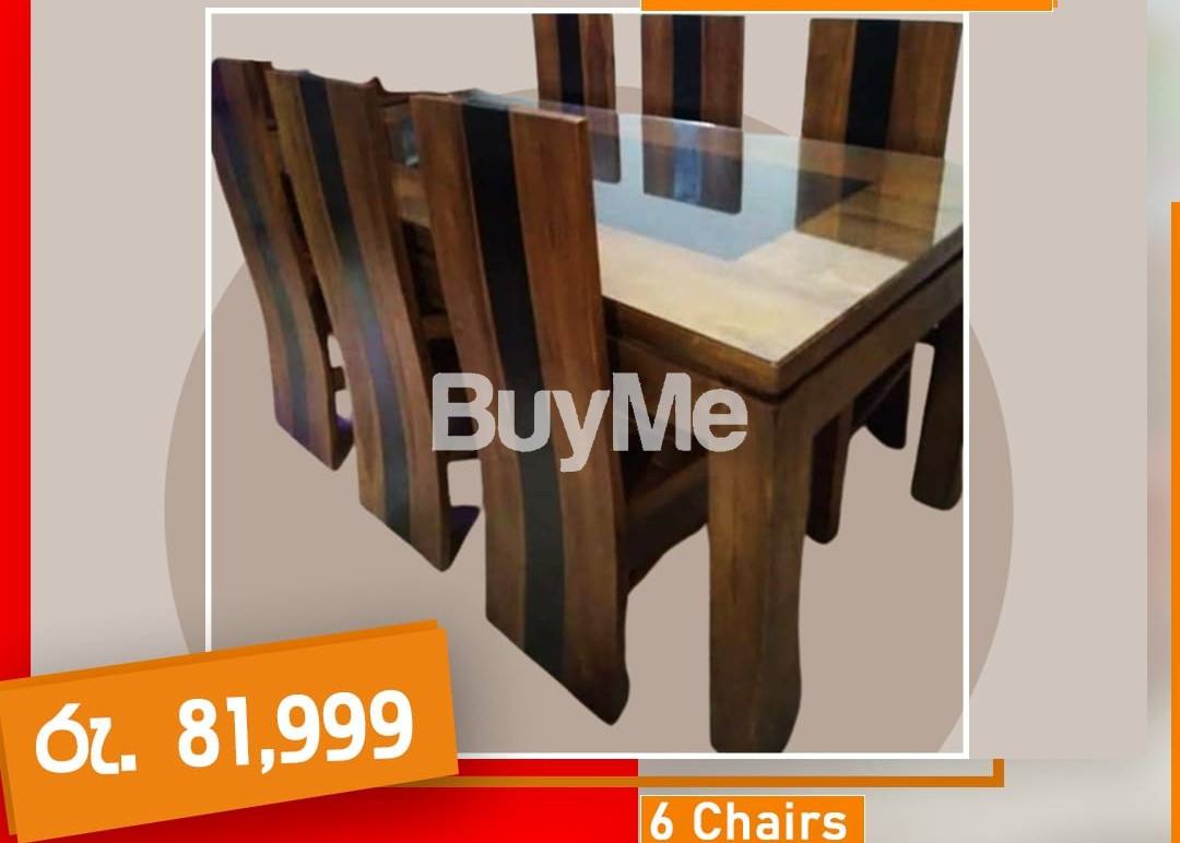 TEAK DINING TABLE WITH 6 CHAIRS