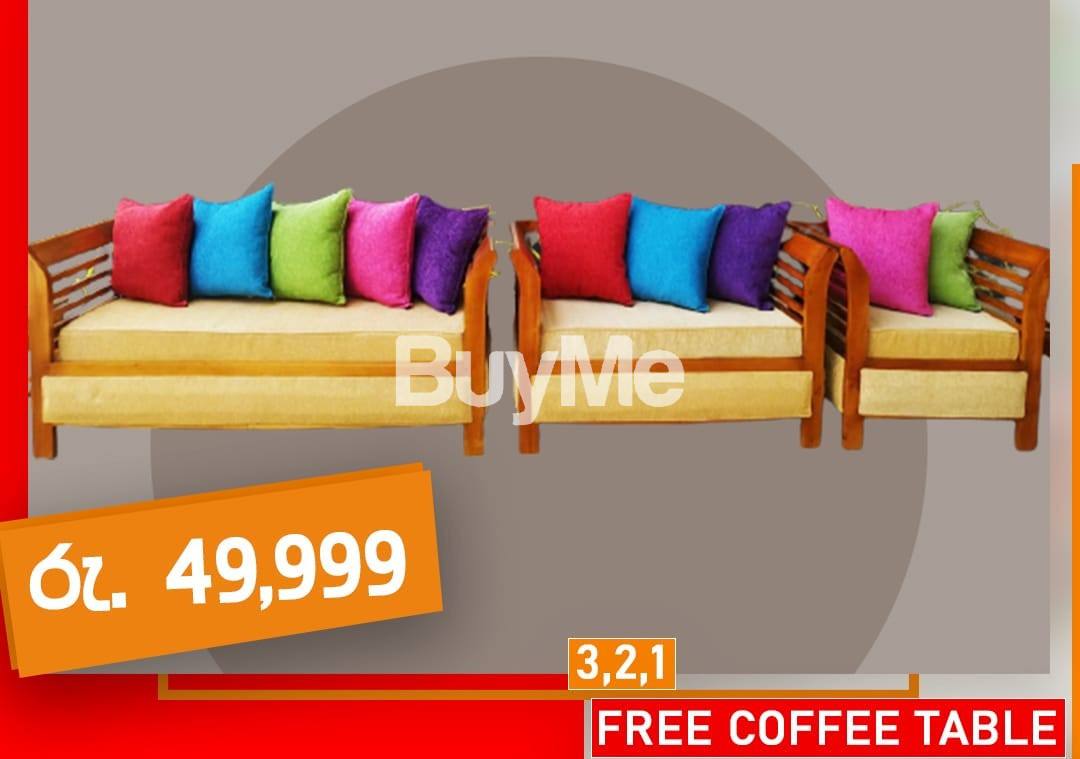 MAHOGANY SOFA SET (3,2,1)
