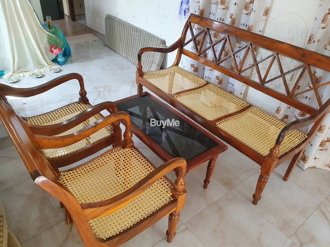 TEAK CHAIR SET WITH COFFEE TABLE