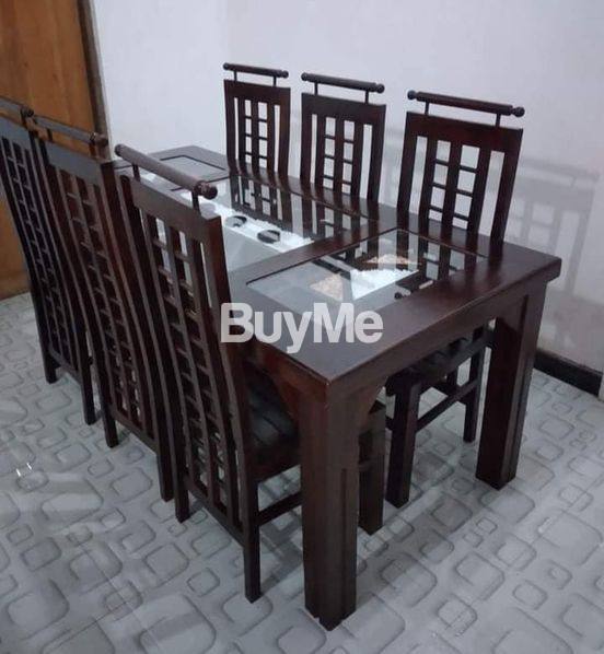 DINING SET - BROWN