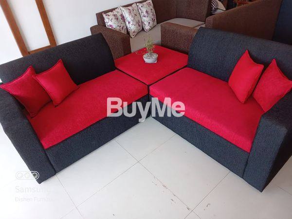 RED & BLACK SOFA SET - 53