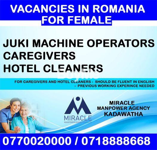 VACANCIES IN ROMANIA FOR FEMALE