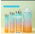 SET OF 4 WATER BOTTLE WITH MOTIVATIONAL TIME MARKER