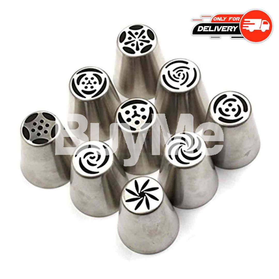 RUSSIAN NOZZLES SET 9 PIECES – ICING NOZZLES TULIPS STAINLESS STEEL