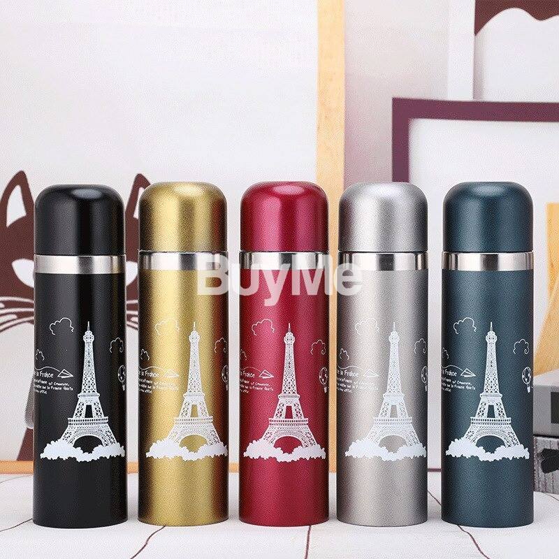 WATER BOTTLE STAINLESS STEEL VACUUM FLASK | HOT AND COLD INSULATION CUP 500ML