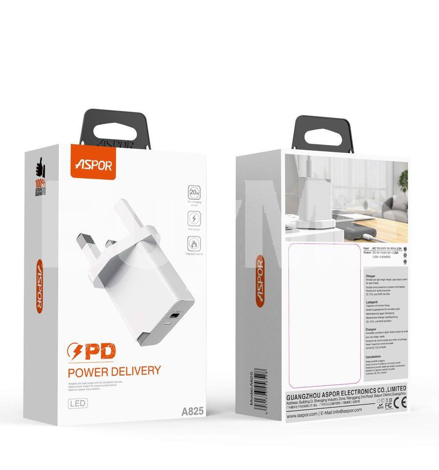ASPOR A825 20W TYPE-C 3PIN CHARGER