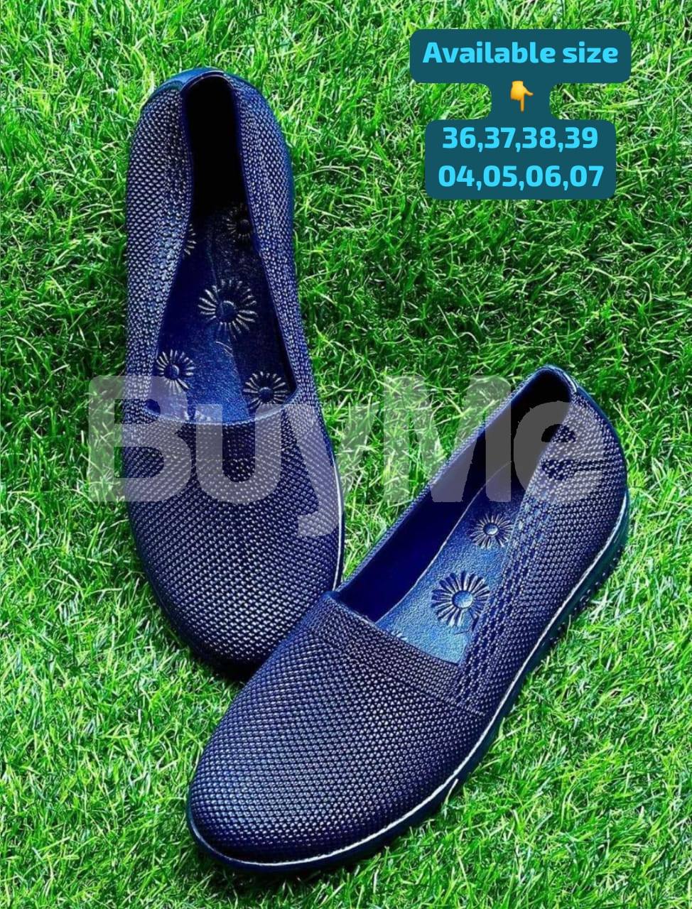 WATERPROOF RUBBER BLUE SHOES FOR LADIES - BLACK