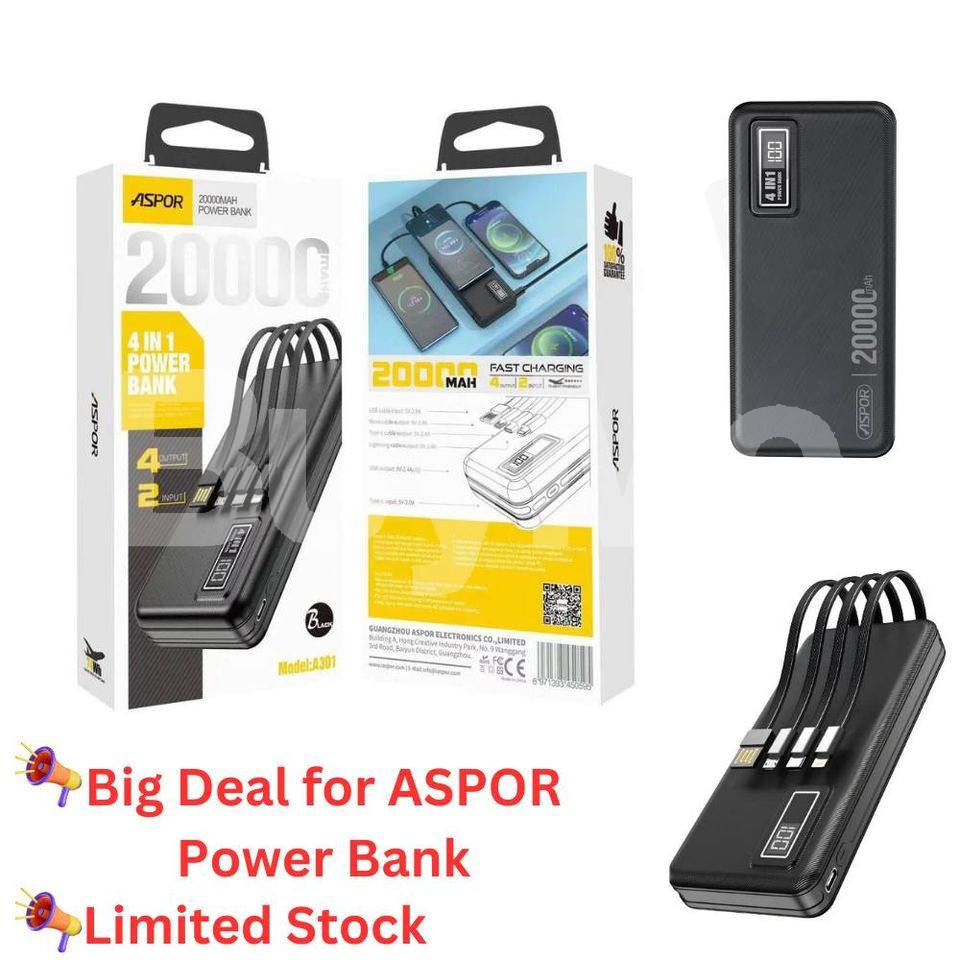 ASPOR 4 IN1 20000MAH POWER BANK - A301