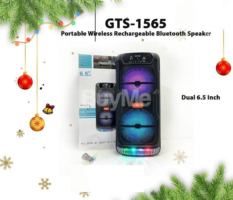 GTS-1565 DUAL 6.5 INCH PORTABLE BLUETOOTH SPEAKER