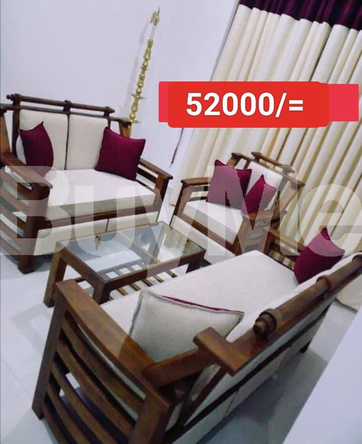 3-2-1 SOFA SET WITH WHITE FABRIC