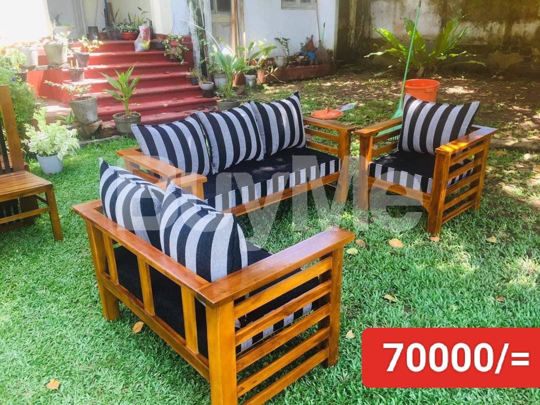3-2-1 SOFA SET - ASH & BLACK FABRICS