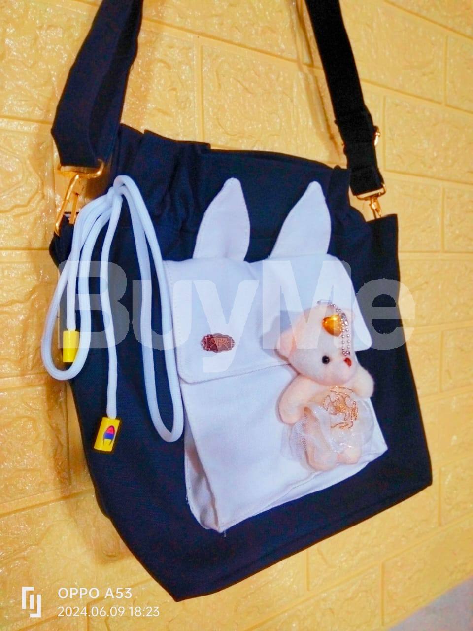 NEW SIDE BAG DESIGN - DARK BLUE (WITH TEDDY)